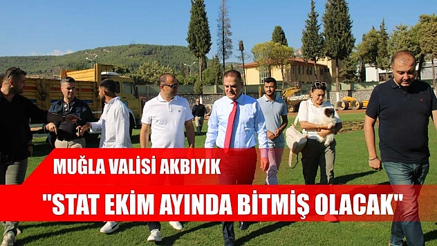 Muğla Valisi Akbıyık. 'Stat Ekim ayında bitmiş olacak'