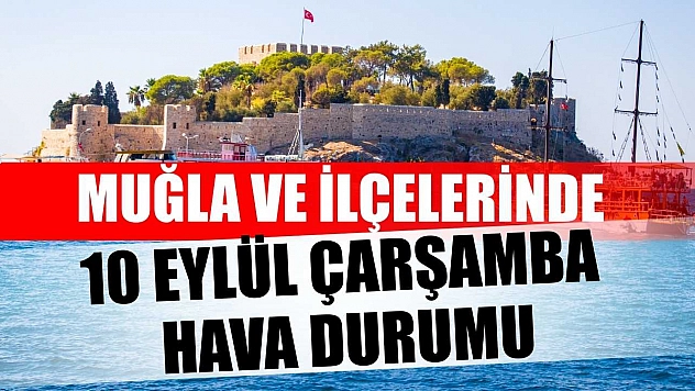 Muğla ve İlçelerinde 10 Eylül Çarşamba Hava Durumu