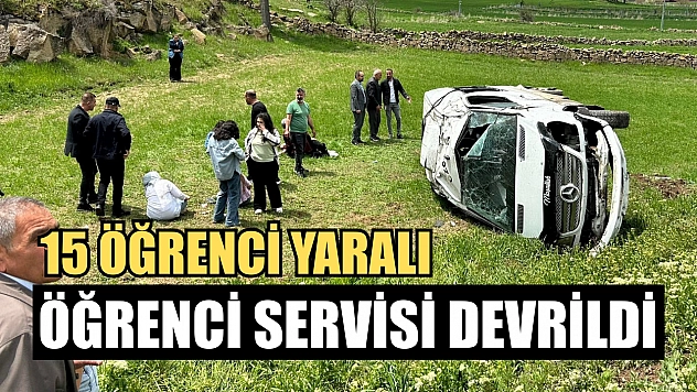 Öğrenci servisi devrildi: 15 öğrenci yaralı