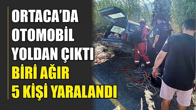 Ortaca'da Otomobil Yoldan Çıktı: Biri Ağır 5 Kişi Yaralandı