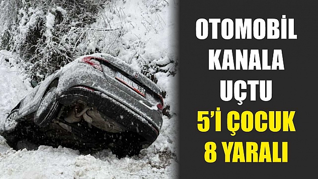 Otomobil kanala uçtu: 5'i çocuk 8 yaralı