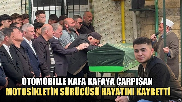 Otomobille kafa kafaya çarpıştı Motosiklet sürücüsü genç, olay yerinde can verdi