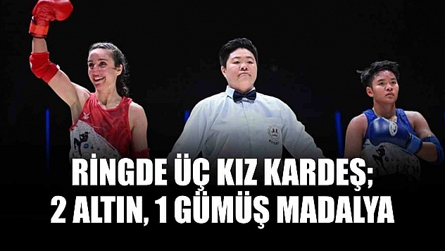 Ringde üç kız kardeş 2 altın, 1 gümüş madalya