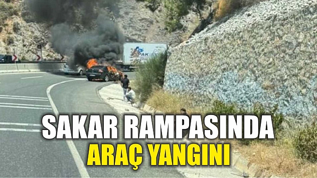 Sakar rampasında araç yangını