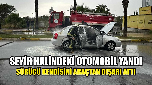 Seyir halindeki otomobil yandı: Sürücü kendisini araçtan dışarı attı