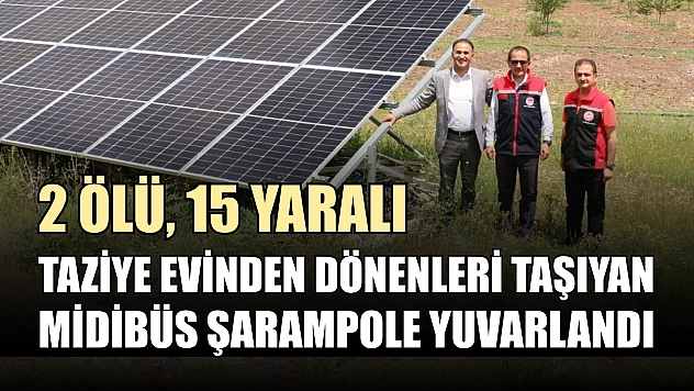 Taziye evinden dönenleri taşıyan midibüs şarampole yuvarlandı: 2 ölü, 15 yaralı