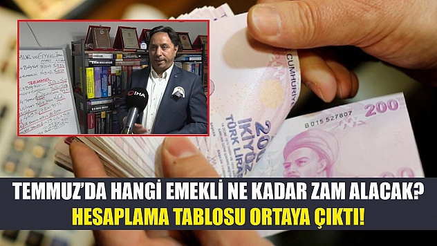 Temmuz'da hangi emekli ne kadar zam alacak? Hesaplama tablosu ortaya çıktı