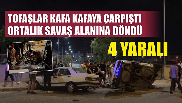 Tofaşlar kafa kafaya çarpıştı, ortalık savaş alanına döndü: 4 yaralı