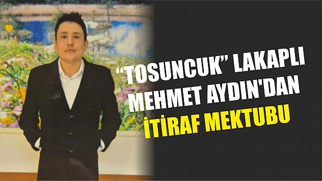 'Tosuncuk' lakaplı Mehmet Aydın'dan itiraf mektubu