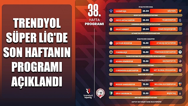 Trendyol Süper Lig'de son haftanın programı açıklandı