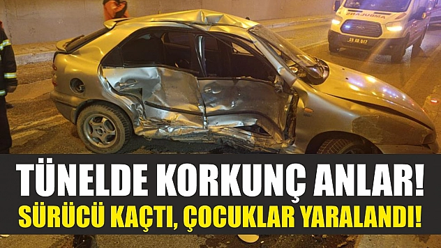 Tünelde korkunç anlar! Sürücü kaçtı, çocuklar yaralandı!