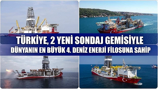 Türkiye, 2 yeni sondaj gemisiyle dünyanın en büyük 4. deniz enerji filosuna sahip