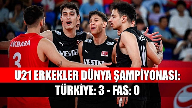 U21 Erkekler Dünya Şampiyonası: Türkiye: 3 - Fas: 0