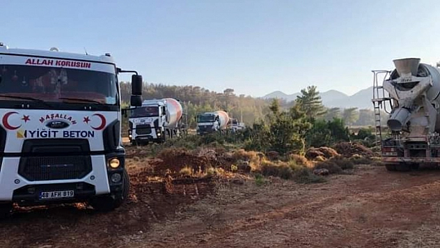 Yangınlarda beton ve inşaat firmalarının seferberliği örnek oldu