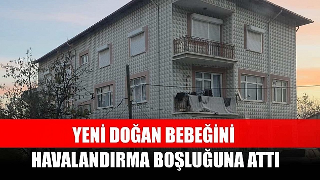 Yeni doğan bebeğini havalandırma boşluğuna attı