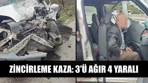 Zincirleme kaza: 3'ü ağır 4 yaralı