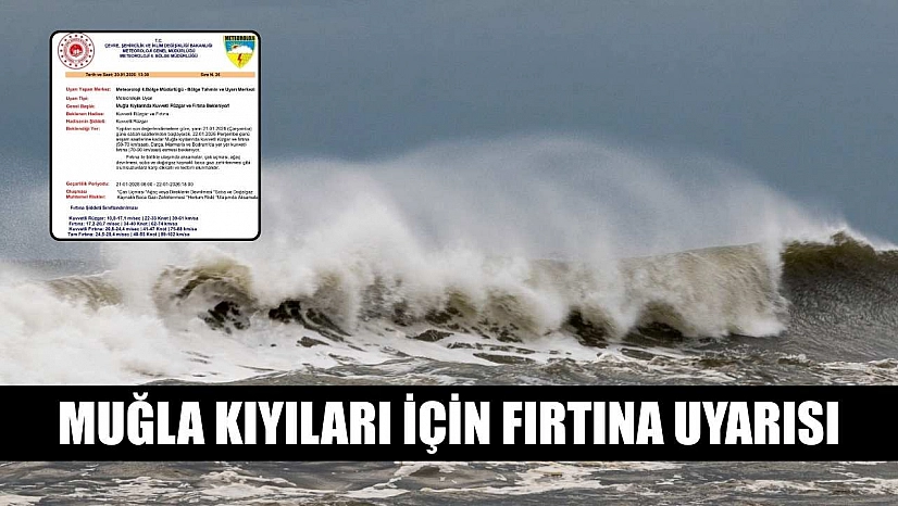 Muğla kıyıları için fırtına uyarısı