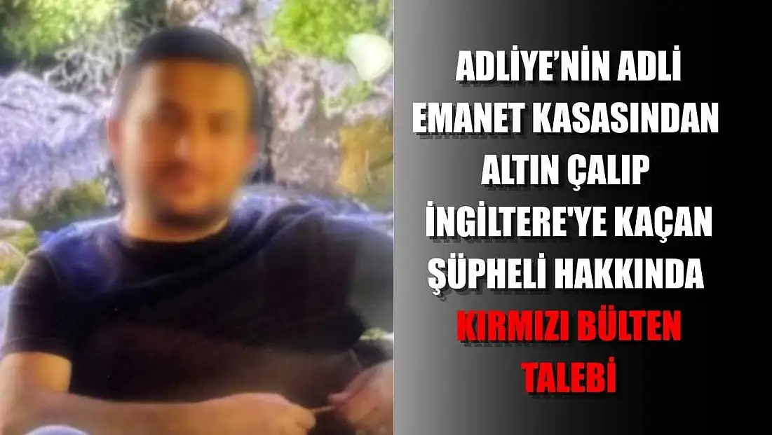Adliye’nin adli emanet kasasından altın çalıp İngiltere'ye kaçan şüpheli hakkında kırmızı bülten talebi