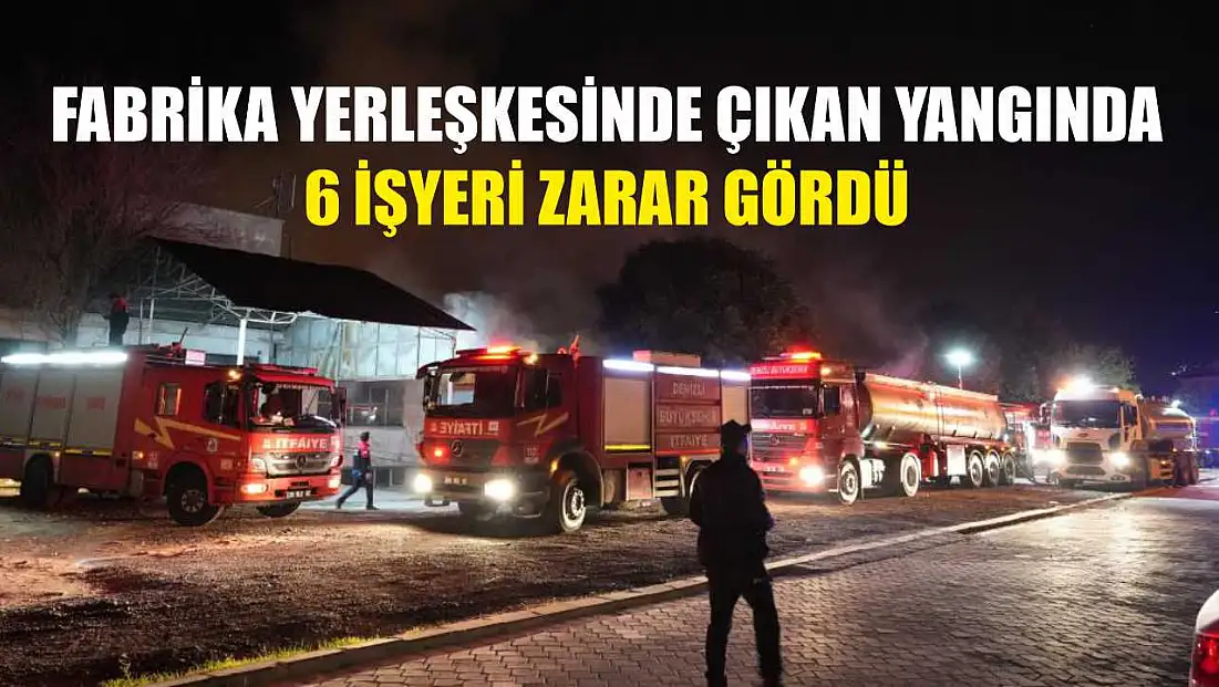 Fabrika yerleşkesinde çıkan yangında 6 işyeri zarar gördü