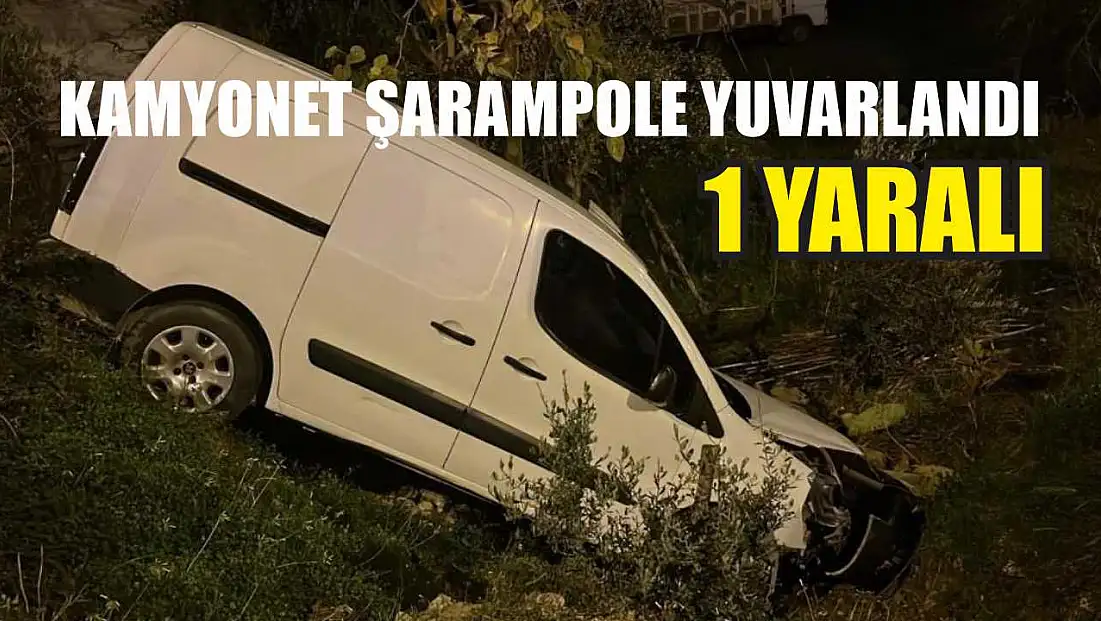 Kamyonet şarampole yuvarlandı: 1 yaralı
