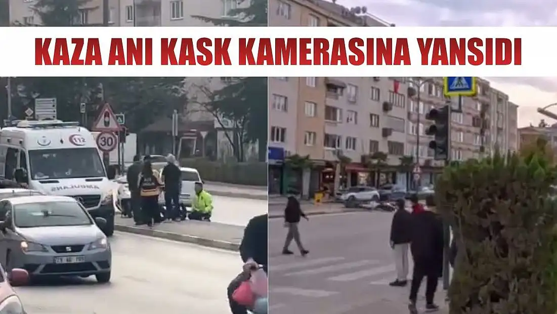 Kaza anı kask kamerasına yansıdı