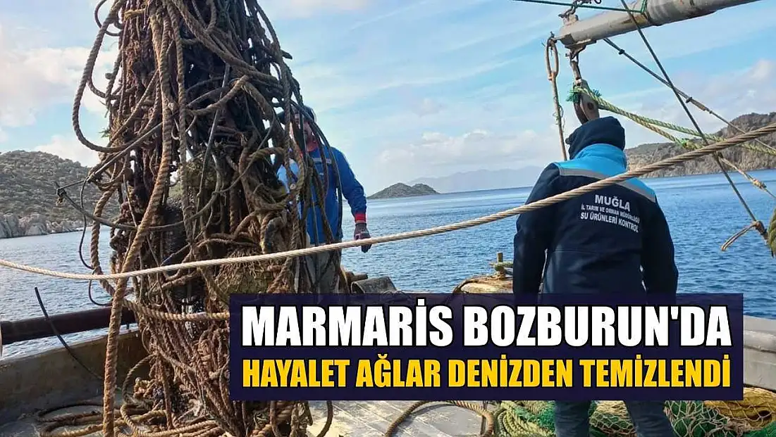 Marmaris Bozburun'da hayalet ağlar denizden temizlendi