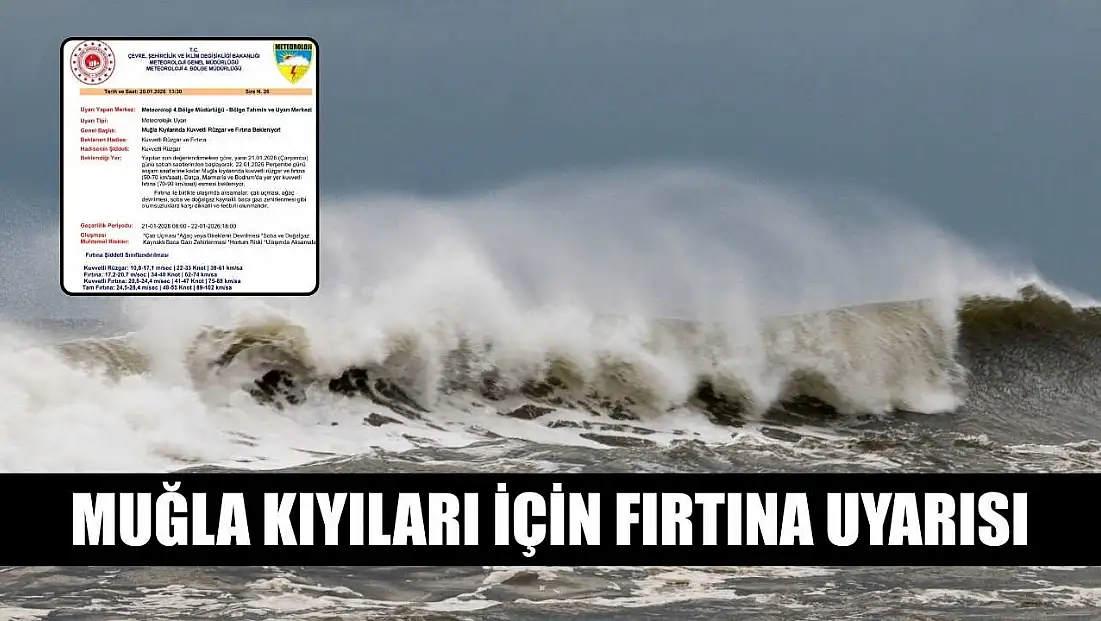 Muğla kıyıları için fırtına uyarısı
