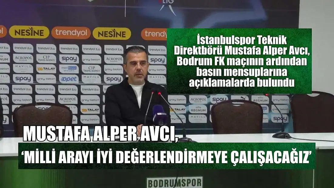 Mustafa Alper Avcı, ‘Milli arayı iyi değerlendirmeye çalışacağız’