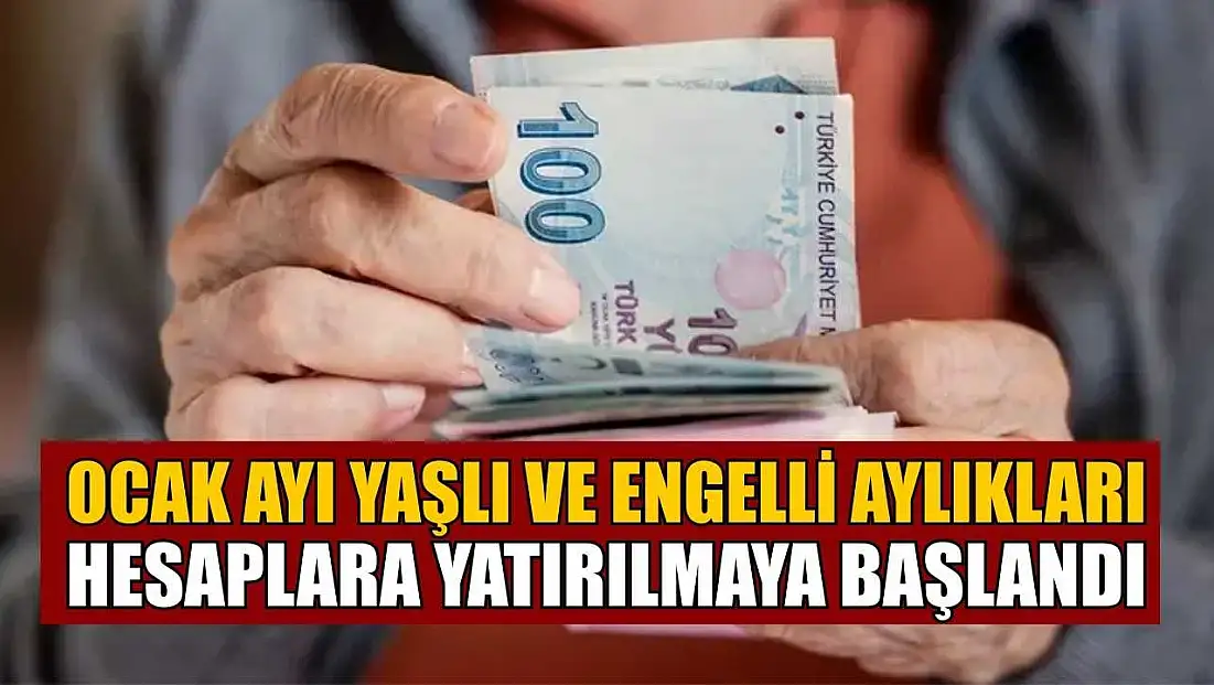 Ocak ayı yaşlı ve engelli aylıkları hesaplara yatırılmaya başlandı