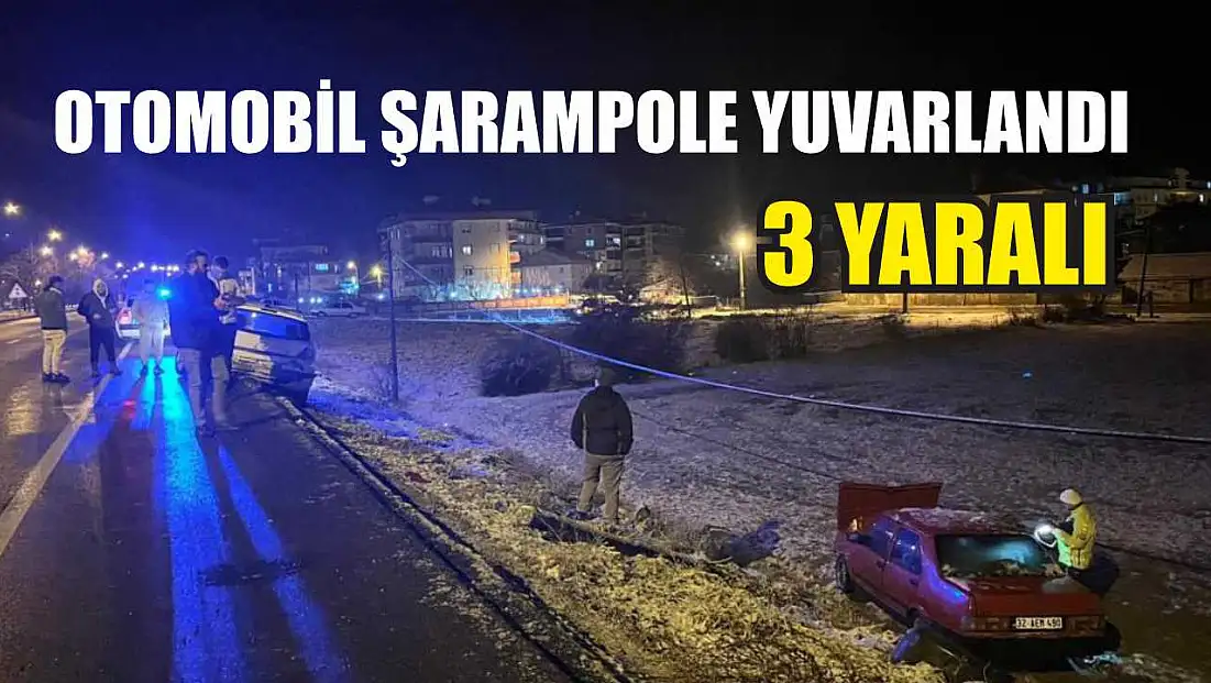 Otomobil şarampole yuvarlandı: 3 yaralı