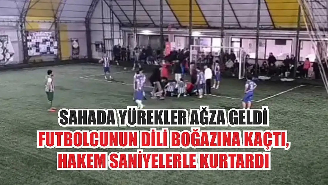 Sahada yürekler ağza geldi: Futbolcunun dili boğazına kaçtı, hakem saniyelerle kurtardı