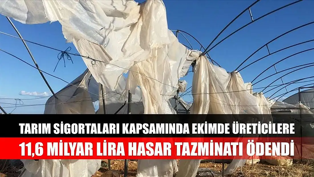 Tarım sigortaları kapsamında ekimde üreticilere 11,6 milyar lira hasar tazminatı ödendi