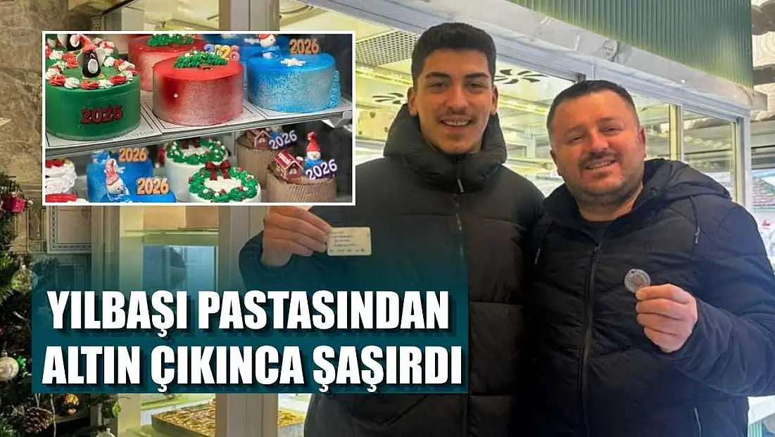 Yılbaşı pastasından altın çıkınca şaşırdı
