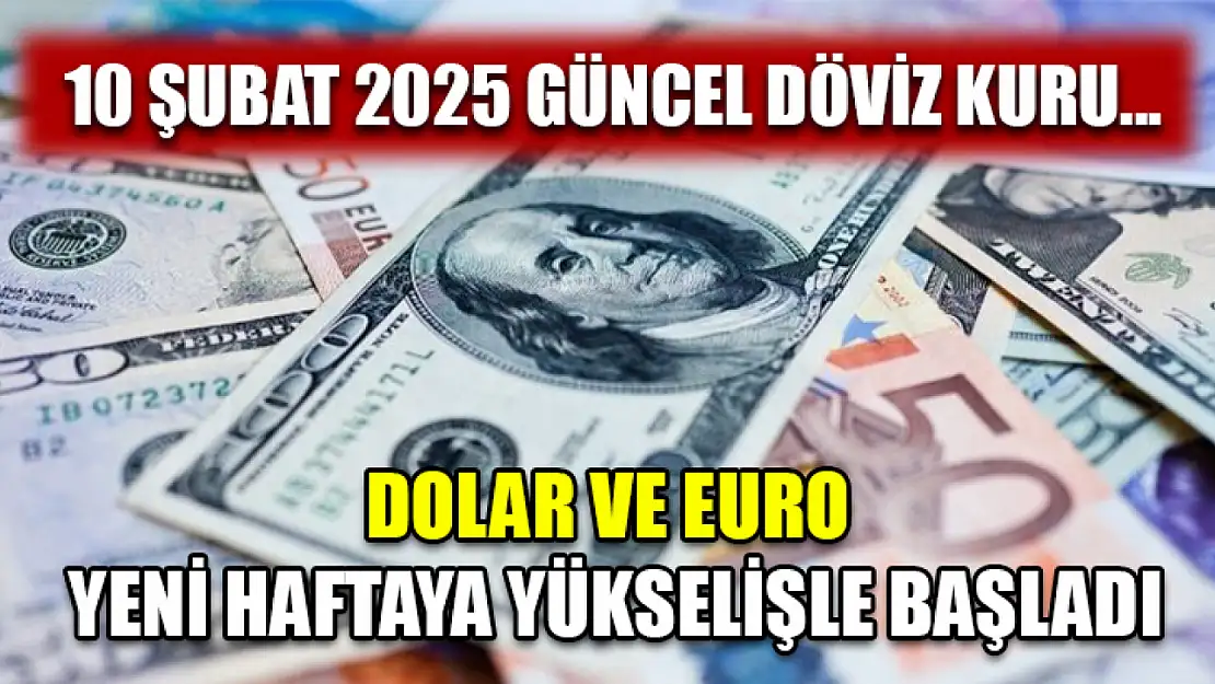 10 Şubat 2025 Güncel Döviz Kuru...  Dolar ve Euro Yeni Haftaya Yükselişle Başladı