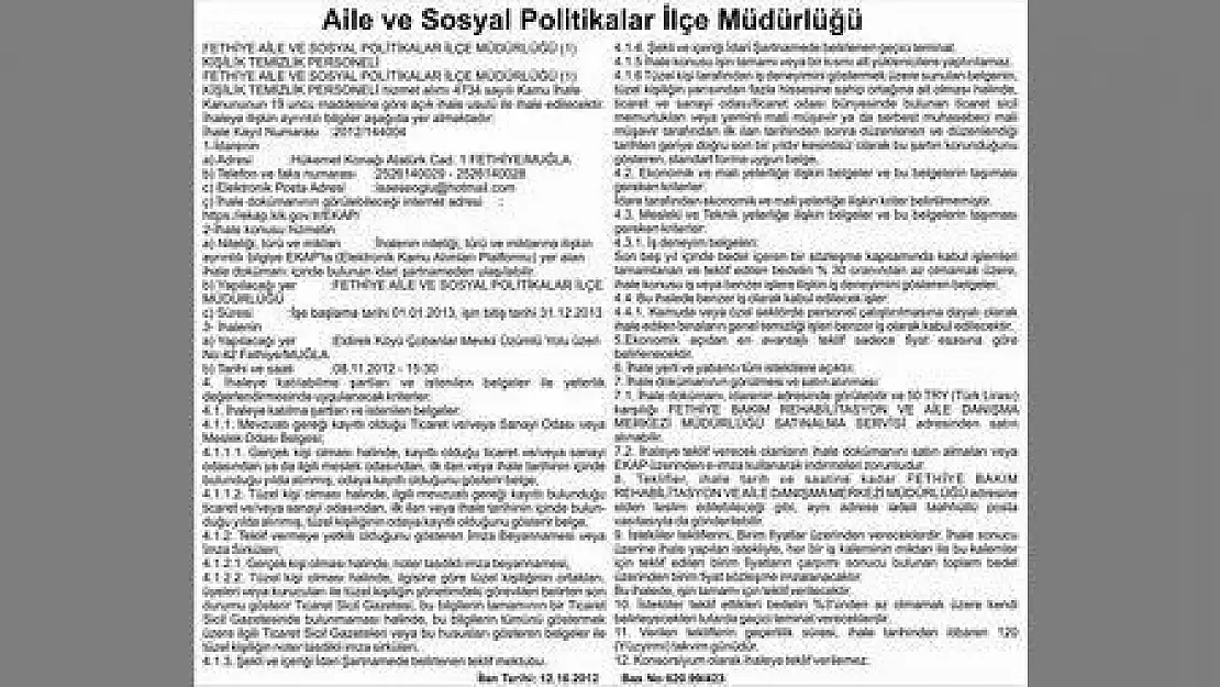 Aile ve Sosyal Politikalar İlçe Müdürlüğü