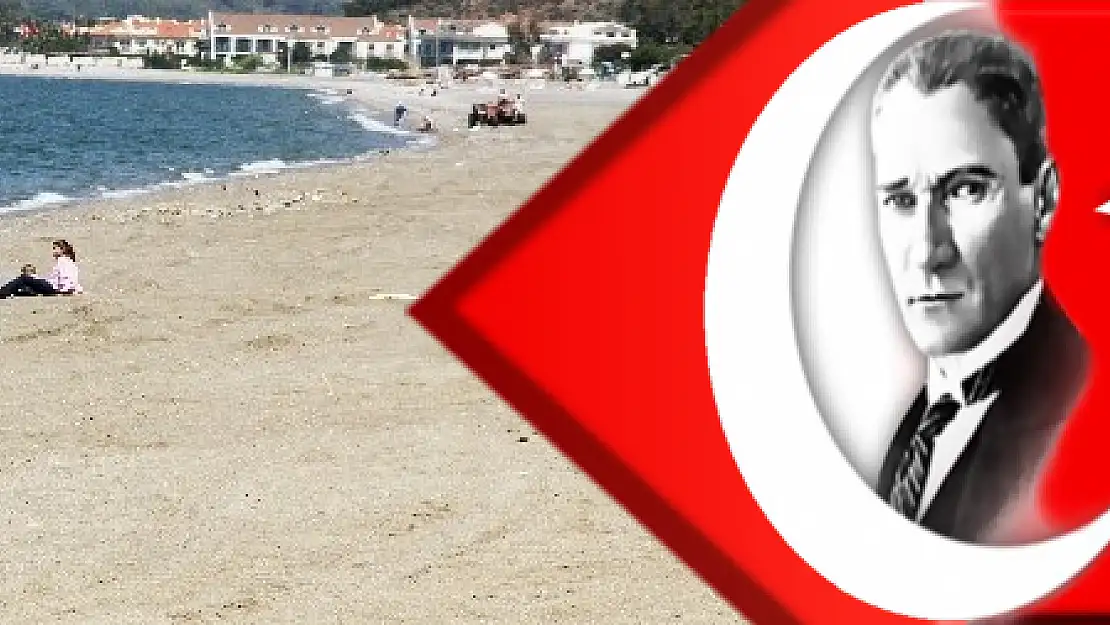 Çalış Plajı traktörle temizleniyor