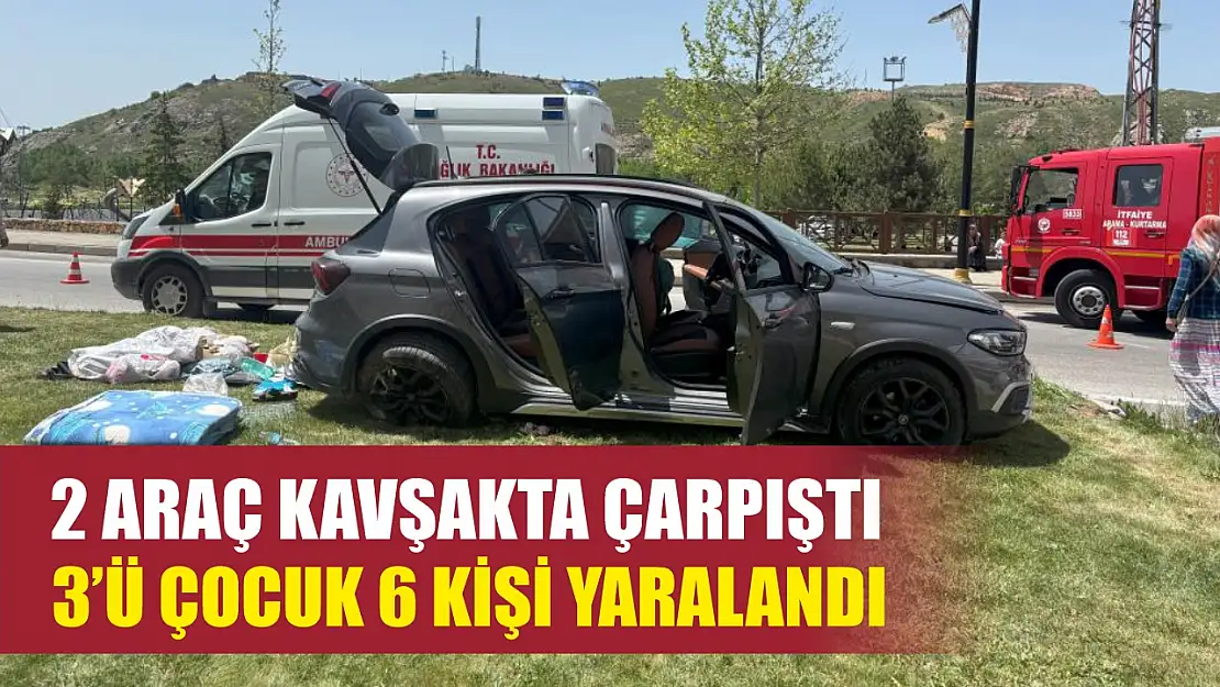 2 araç kavşakta çarpıştı, 3'ü çocuk 6 kişi yaralandı