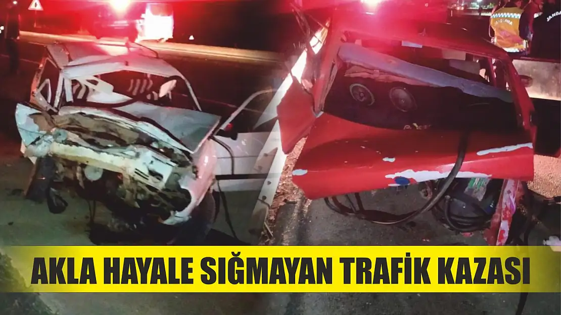 2 otomobil kafa kafaya çarpıştı, akla hayale sığmayan trafik kazası