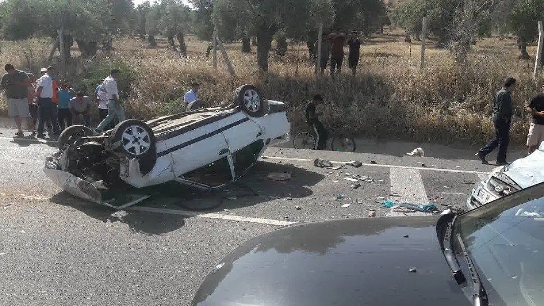 Araç takla atarak karşı şeride geçti: 5 yaralı