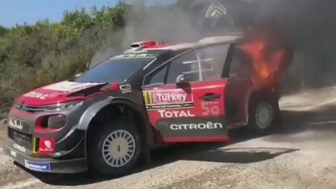 Rally şampiyonasında kaza