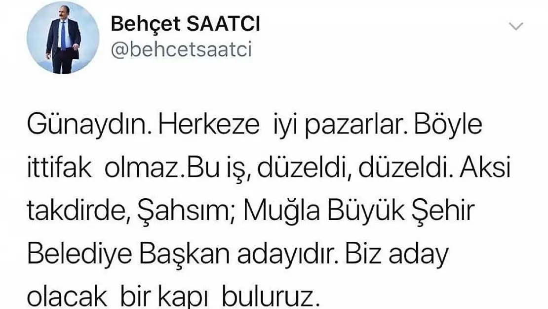 Başkan Saatcı ittifaka sert çıktı