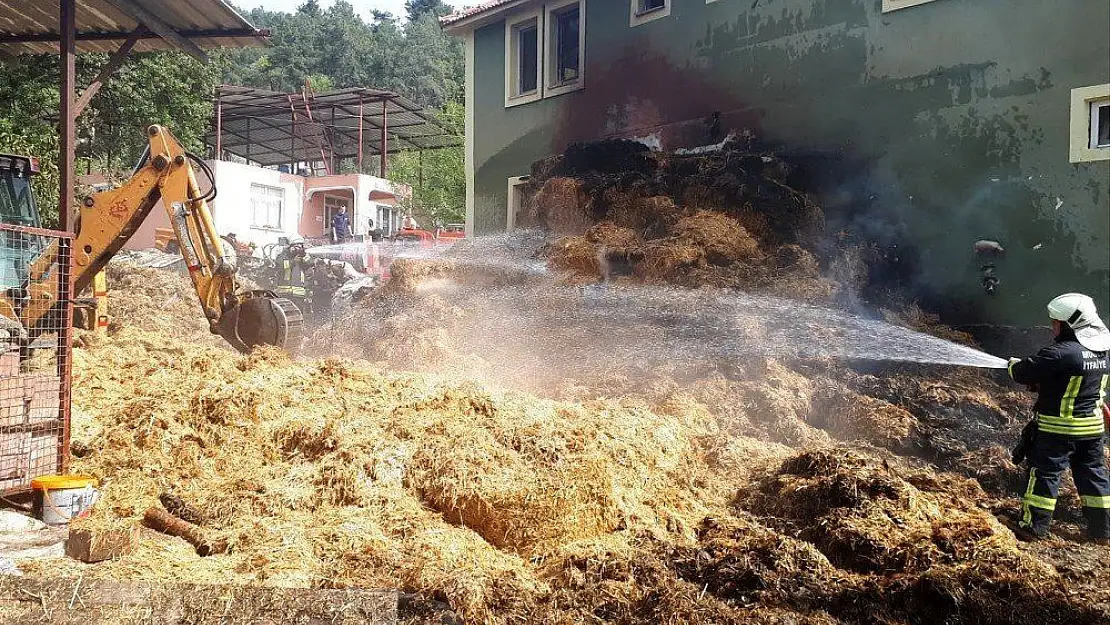 Çevre temizliği için yakılan ateş 400 balya samanı yaktı