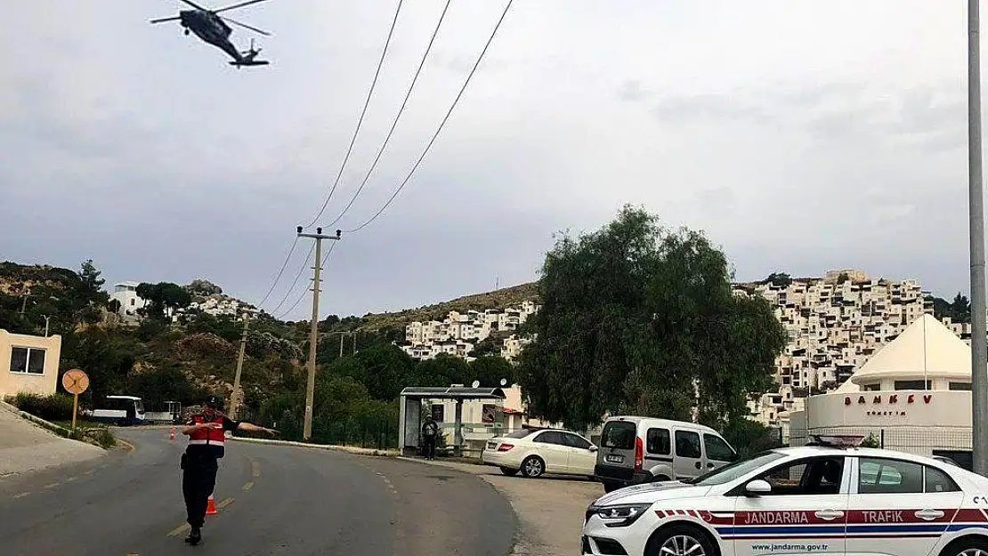 Jandarma'dan Bodrum'da helikopterli trafik denetimi