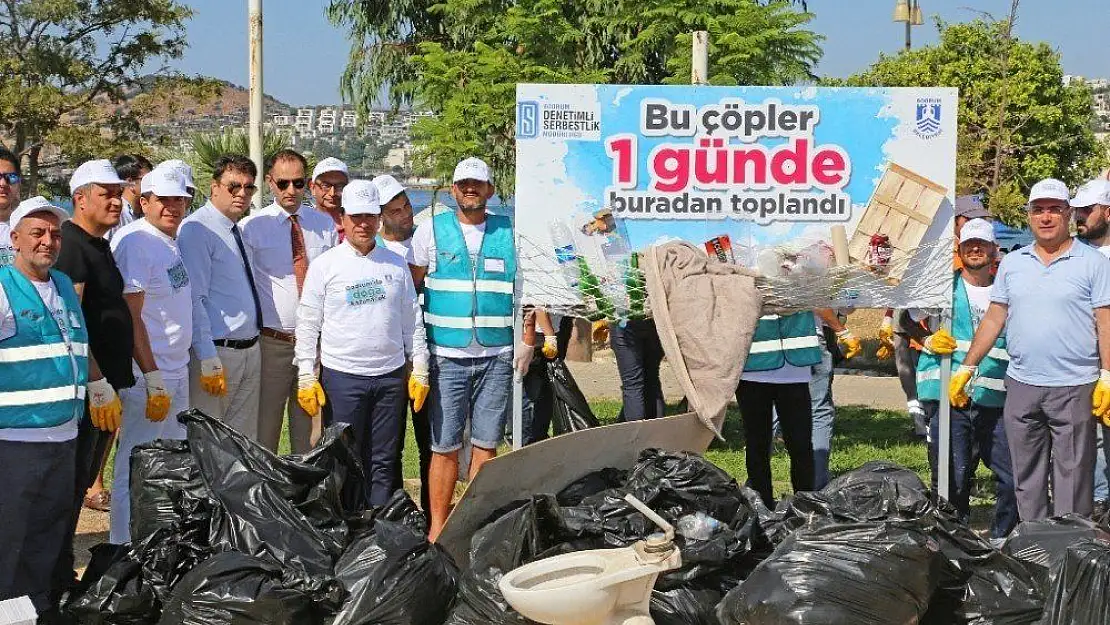 Kaymakam, Başkan, Başsavcı ve Hükümlüler çöp topladı, turistler şaştı kaldı