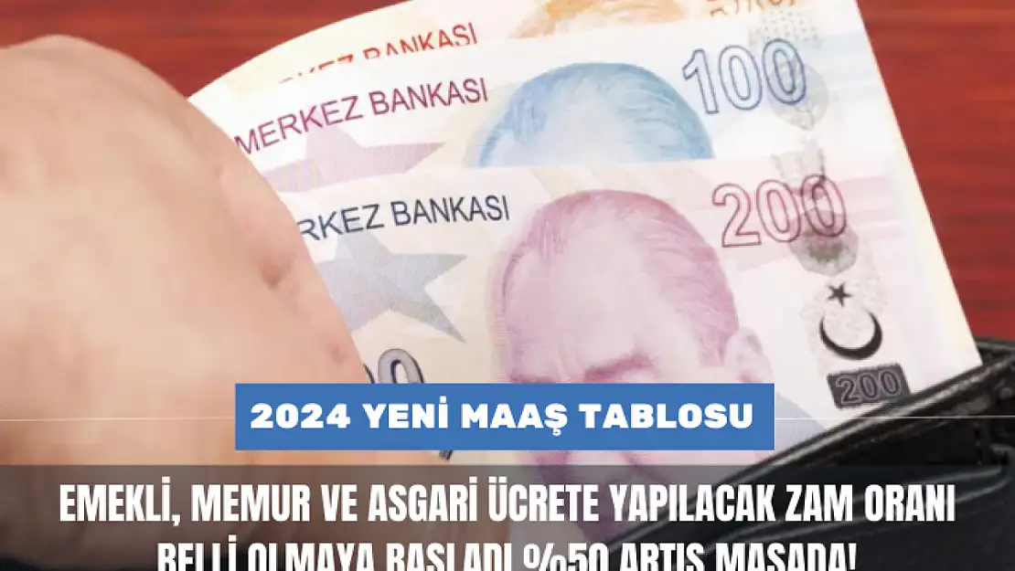 2024 Yeni Maaş Tablosu Ortaya Çıkıyor, Yüzde 52 maaş zammı detayları