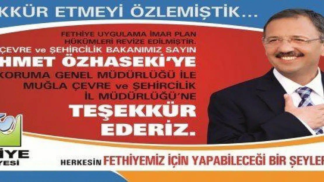 BAKAN ÖZHASEKİ'YE TEŞEKKÜR...