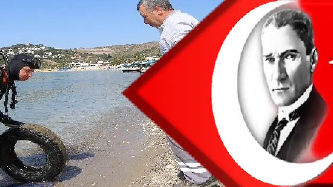 Bitez'de deniz dibi temizliği