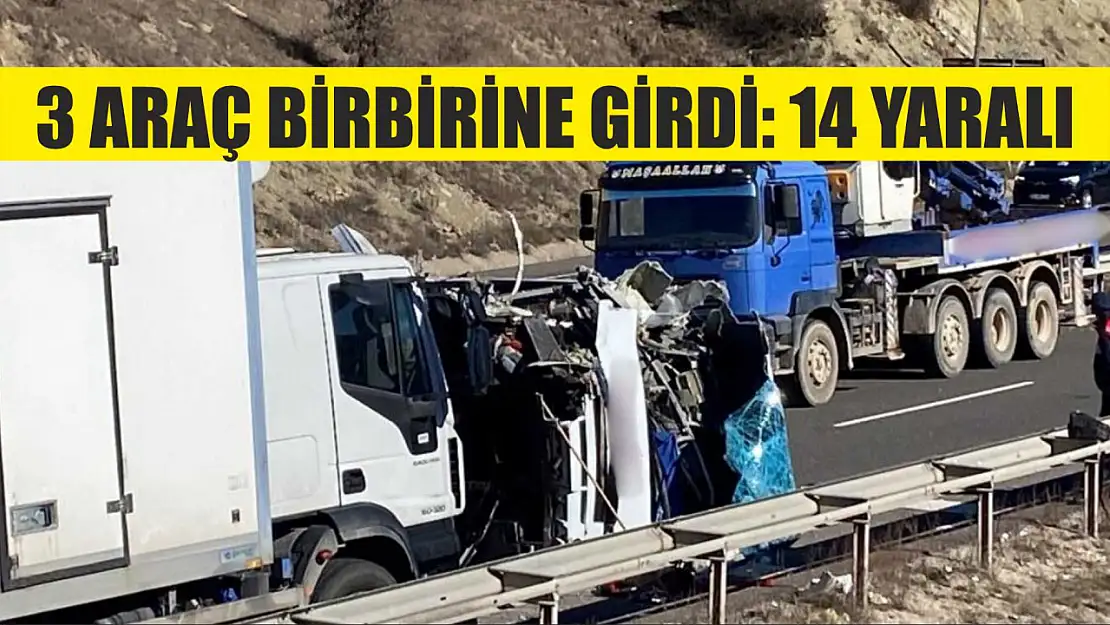 3 araç birbirine girdi: 14 yaralı