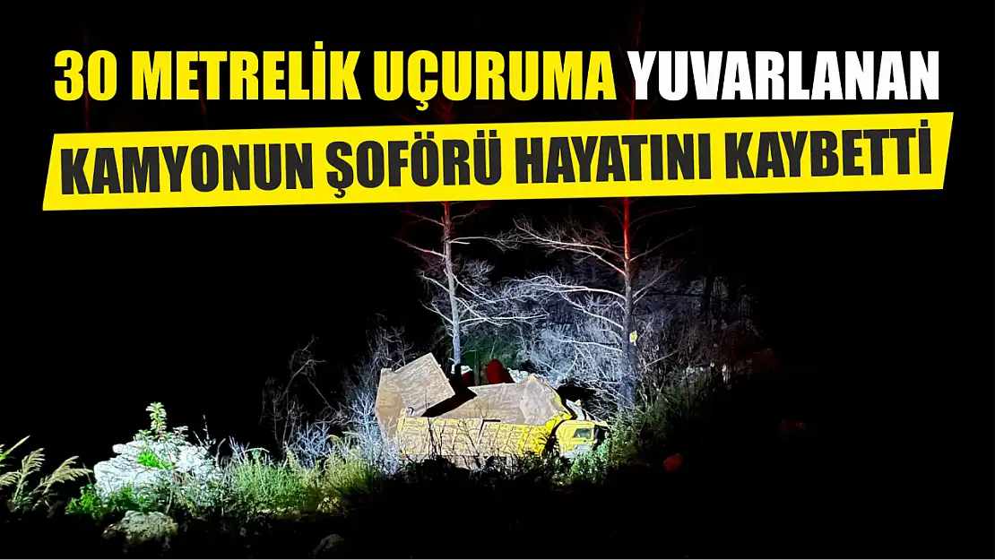 30 metrelik uçuruma yuvarlanan kamyonun şoförü hayatını kaybetti