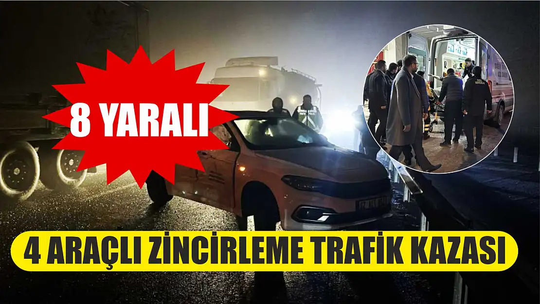 4 araçlı zincirleme trafik kazası: 8 yaralı